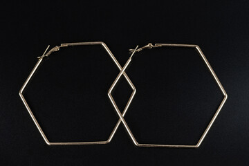 Jewelry earrings and costume jewelry on a black background