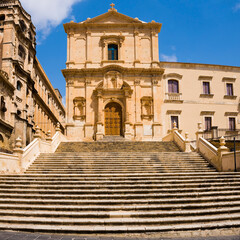 Fototapeta na wymiar Noto, Church of San Francesco d'Assisi, Piazza Immacolata, Val di Noto, UNESCO World Heritage Site, Sicily, Italy, Europe