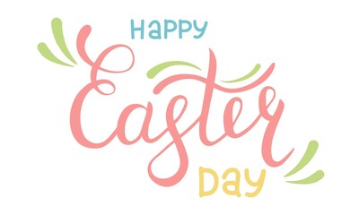 Obraz na płótnie Canvas Happy Easter Day hand drawn lettering