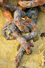 Rusty Chain on the beach