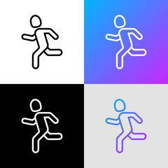Running man thin line icon. Marathon runner. Modern vector illustration.