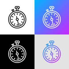 Stopwatch thin line icon. Sport equipment for measuring. Countdown. Vector illustration.