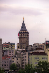 Sunset Galata Tower (Galata Kulesi), Istanbul, Turkey, Eastern Europe