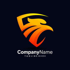 simple phoenix shield logo design template