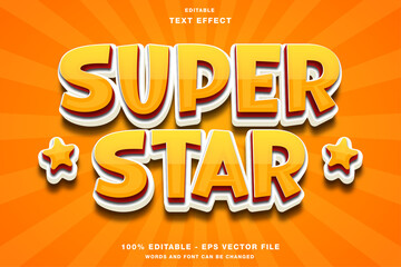 Super Star 3D style Editable Text Effect