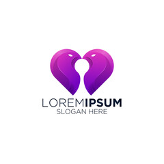 love heart shaped pigeon logo