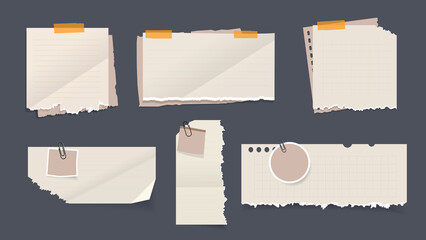 Set of notepaper banner. vector illustraion.