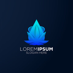 blue leaf cbd droplet logo