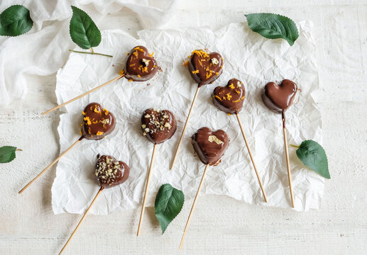 Delicious and decorative pastry. Mother's day Love Character Chocolate Cakesicles. In conjunction with mother's day celebrations