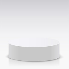 White round podium, pedestal or platform for presentation. Vector