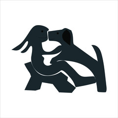 Dog and character symbolize family or friendship stock illustration. This exquisite piece depicts sharing the spirit of friendship and love