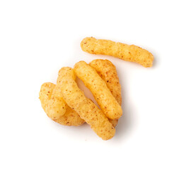 Corn Balls Isolated, Puffs with Spices