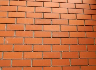 Red brick wall background. Brick wall. - 485784944