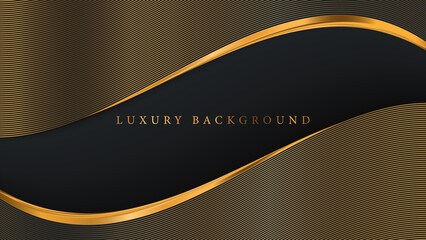 Luxury background with golden waves. Vector design