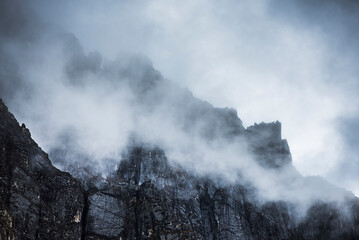 Andes Mountains at Dead Womans Pass, Inca Trail Trek day 2, Cusco Region, Peru, South America