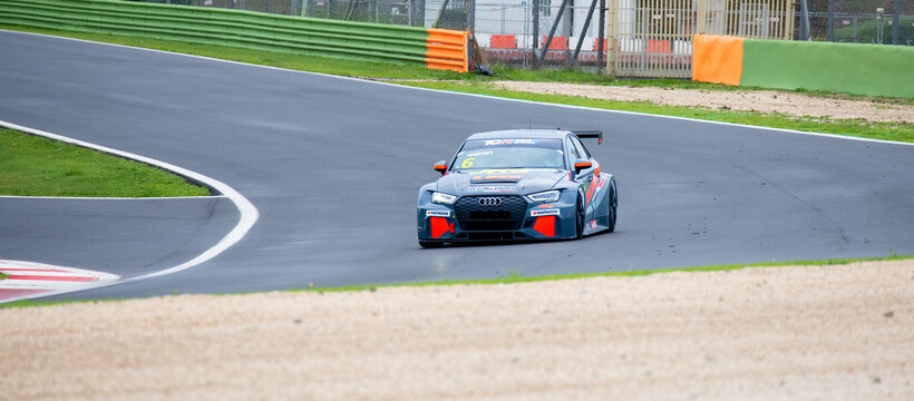 Audi RS3 TCR Touring Race Car In Action On Racetrack