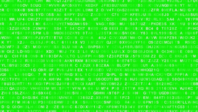 Cryptography technology concept animation (4K)  | Green background for chroma key use