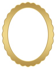 Goldrahmen im gewellten antiken Oval Design. Vektor auf einem weißen isolierten Hintergrund.