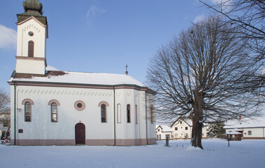 ORTHODOX CHURCH NEAR THE VILLAGE OF KOCELJEVA IN SERBIA - 485788710
