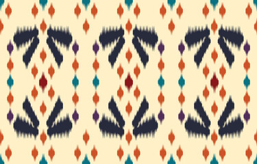 Ethnic abstract background. Seamless in tribal, folk embroidery, native ikat fabric. Aztec geometric art ornament print. Design for carpet, wallpaper, clothing, wrapping, textile, tissue, decorative