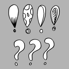 Image of question mark and exclamation mark icon on white background.