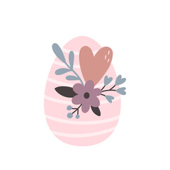 vector greeting card with boho easter egg