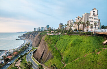 Miraflores, Lima, Peru. Urban landscape. - 485789966