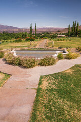 Garden at La Merced del Alto Hotel and Spa, Cachi, Cachi Valley, Salta Province, North Argentina, South America