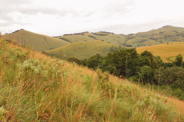 Fototapeta premium Scenic mountain landscapes against sky at Chyulu Hills, Chyulu Hills National Park, Kenya