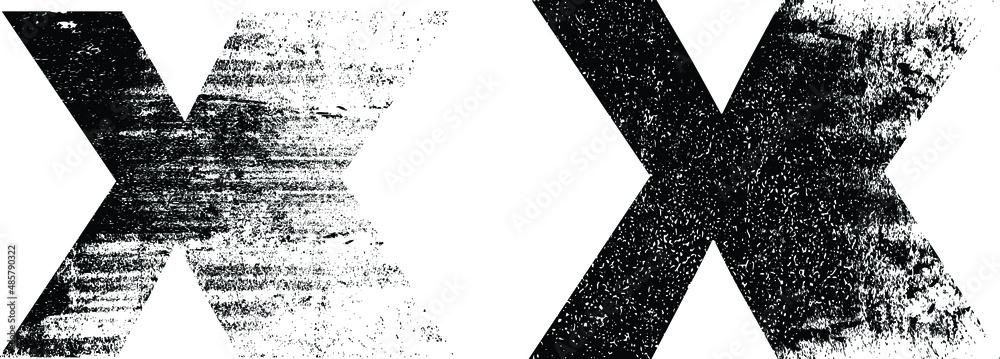 Fototapete glitch distorted geometric shape . minimal art design . noise destroyed cross logo . trendy defect e