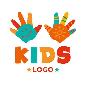 Flat Logo Template For Children