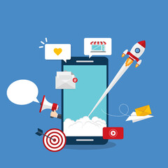 Digital marketing. Marketing campaign, newsletter marketing, drip marketing.