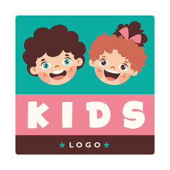 Flat Logo Template For Children