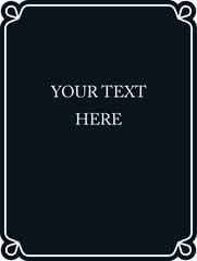 Vector frame. Banner, award, menu or book cover title page. Vintage beautiful border ready to cut. Vertical