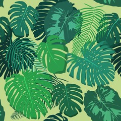 Rainforest background - seamless fashion pattern © Tupungato