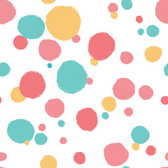 Fototapeta na wymiar Simple seamless polka dot pattern in pastel colors.