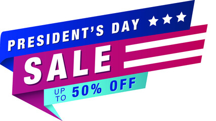 president's day sale ribbon vector design template