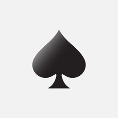 Fototapeta premium Spades playing card symbol isolated flat design vector illustration on white background.