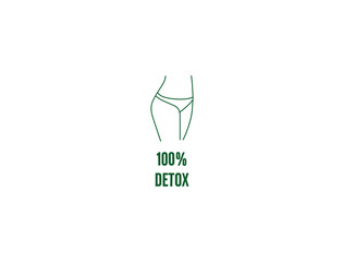 100% detox women shape icon vector illustration 