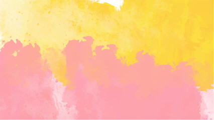 Yellow and pink watercolor background for your design, watercolor background concept, vector.