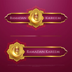 Luxury set of banners template with islamic design suitable for ramadan kareem illustration