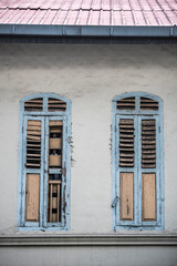Old windows in Chinatown, Kuala Lumpur, Malaysia, Southeast Asia
