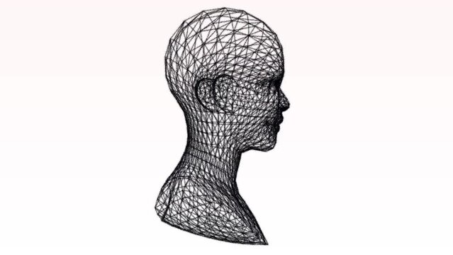 Rotation of a 3D human model on a white background