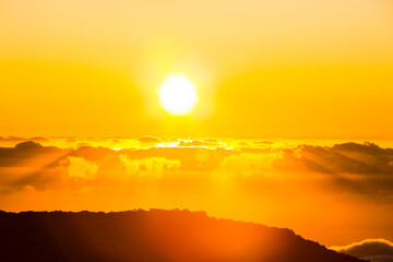 Spring sunset in Caldera De Taburiente Nature Park, La Palma Island, Canary Islands, Spain