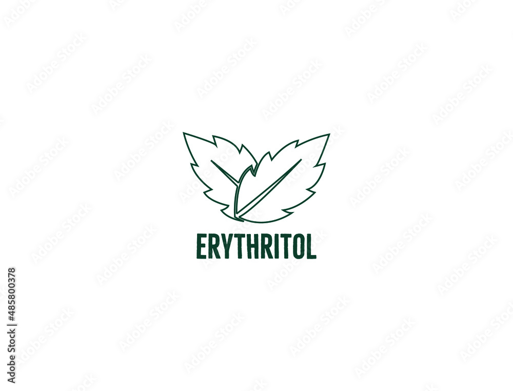 Poster erythritol line art icon vector illustration