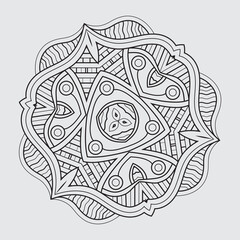 Abstract brooch or mandala pattern