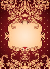 Vintage background ornate baroque pattern, vector illustration