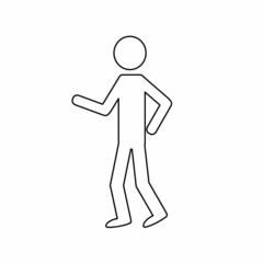 illustration design of a silhouette of a walking person isolated on a white background icon
