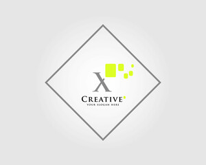 The Letter X Logo Design with a combination of green squares is suitable for your business brand.