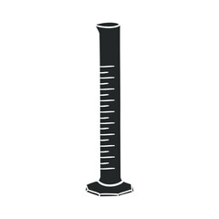 Measuring Cylinder Icon Silhouette Illustration. Research Biology Tube Vector Graphic Pictogram Symbol Clip Art. Doodle Sketch Black Sign.